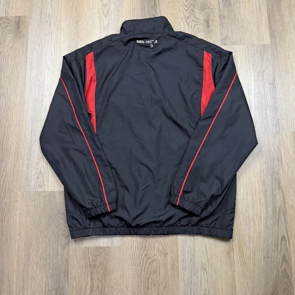 Vintage Manchester United Jacket Mens Large Black Premier League Soccer Football